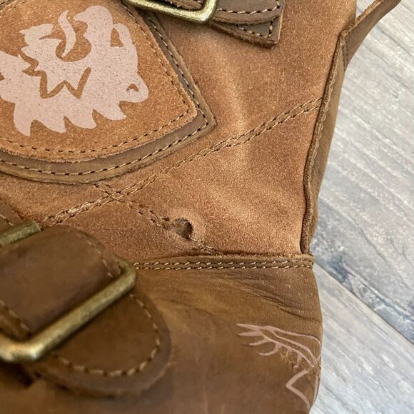 OTTO ZONE Tan Leather Buckle Moto Boots main image 8
